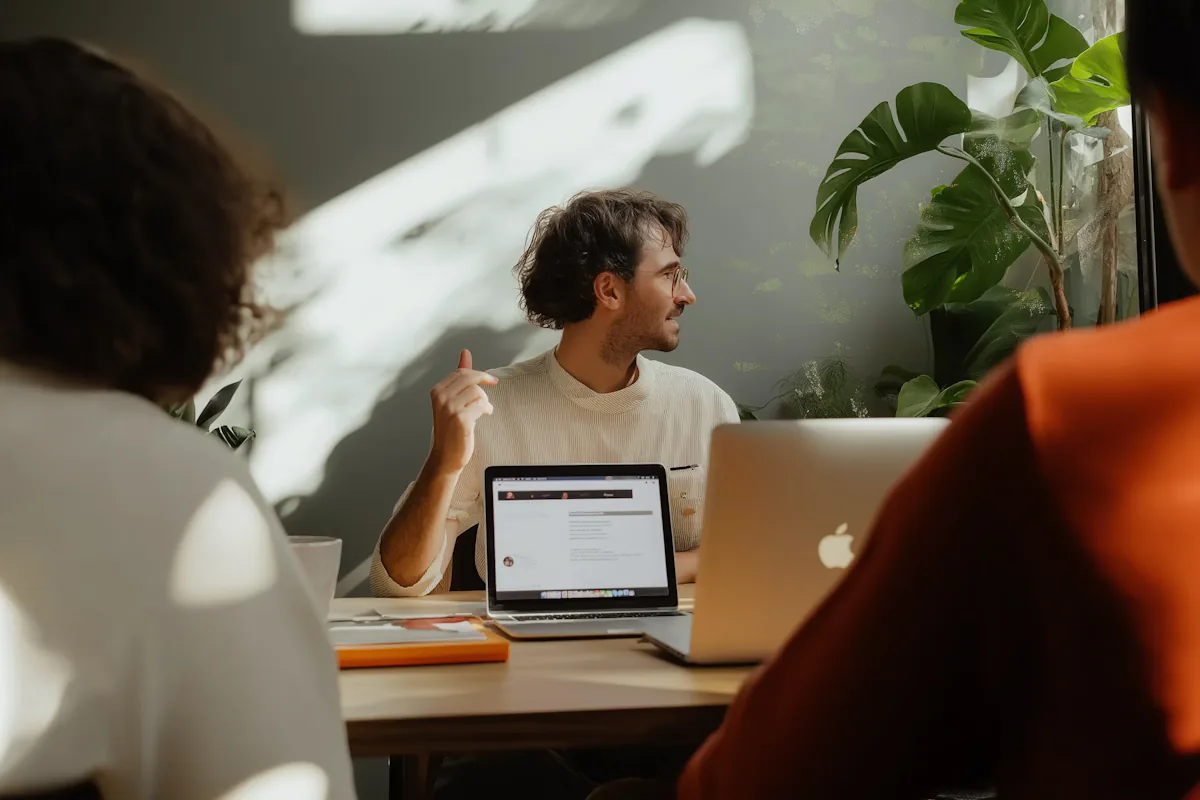 Creative team discussion in an office