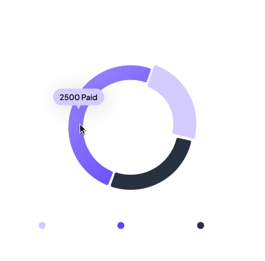 Invoice and payments donut chart visualization